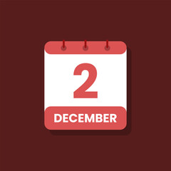 Calendar date month icon flat december vector