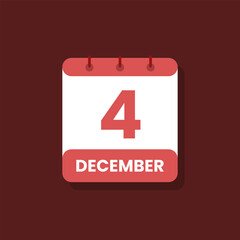 Calendar date month icon flat december vector