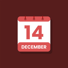 Calendar date month icon flat december vector