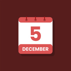 Calendar date month icon flat december vector