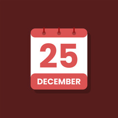 Calendar date month icon flat december vector