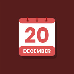 Calendar date month icon flat december vector