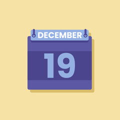 Calendar date month icon flat december vector