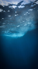 Naklejka premium Underwater Art for your interior design. Sunlight rays in the blue ocean