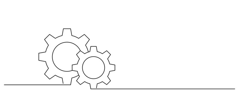 Iron gears line art style. Labor element Vector eps 10
