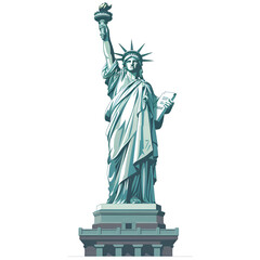 Cartoon Style Statue of Liberty Logo Illustration No Background Perfect for Print on Demand 