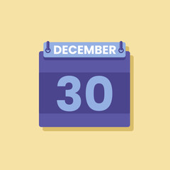 Calendar date month icon flat december vector