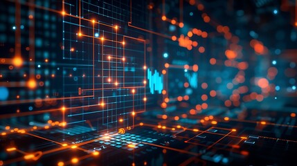 Fototapeta premium Abstract Tech Hologram Background