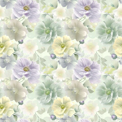 Floral variety color, form natural, seamless fabric pattern.