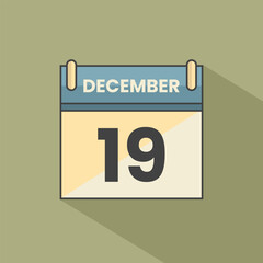 Calendar date month icon flat december vector