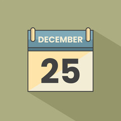 Calendar date month icon flat december vector