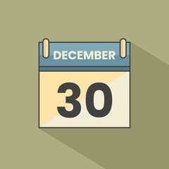 Calendar date month icon flat december vector