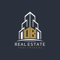 Obraz premium initial monogram logo for real estate with building shape creative design 