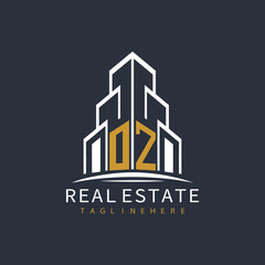 Obraz premium initial monogram logo for real estate with building shape creative design 