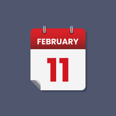 Calendar date month icon flat february vector