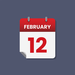 Calendar date month icon flat february vector