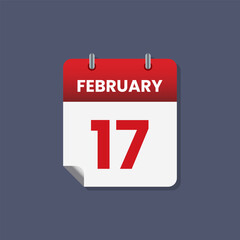 Calendar date month icon flat february vector