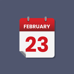 Calendar date month icon flat february vector