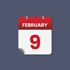 Calendar date month icon flat february vector