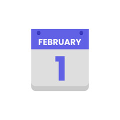 Calendar date month icon flat february vector