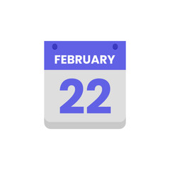 Calendar date month icon flat february vector
