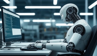 robots are working using computers