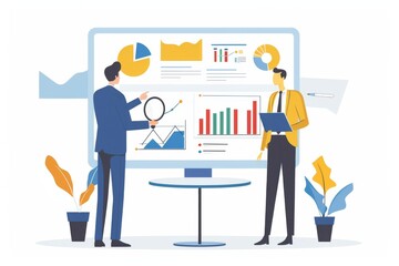 Obraz premium Conceptual Business Flat Illustration created with Generative AI