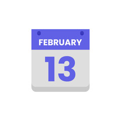 Calendar date month icon flat february vector