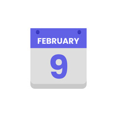 Calendar date month icon flat february vector