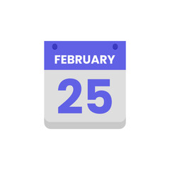 Calendar date month icon flat february vector
