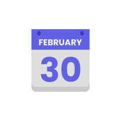 Calendar date month icon flat february vector