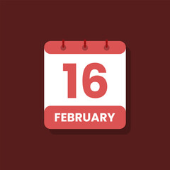 Calendar date month icon flat february vector