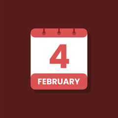 Calendar date month icon flat february vector