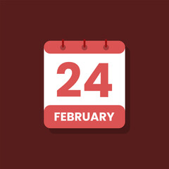 Calendar date month icon flat february vector