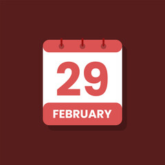 Calendar date month icon flat february vector