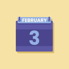 Calendar date month icon flat february vector