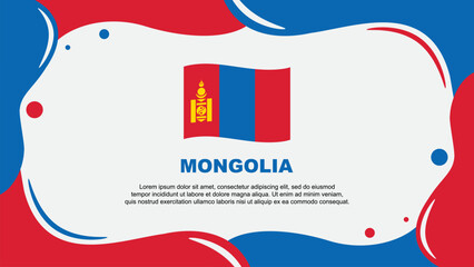 Mongolia Flag Abstract Background Flat Design Template. Mongolia Independence Day Banner Wallpaper Vector Illustration. Mongolia Banner