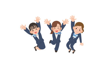 ジャンプしているスカーフを巻いた女性