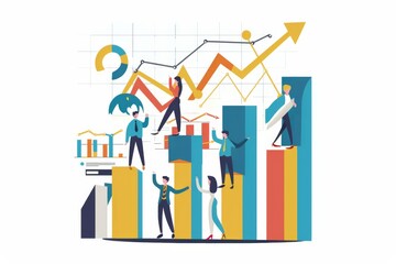 Conceptual Business Flat Illustration created with Generative AI