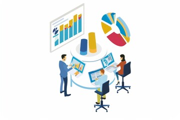 Conceptual Business Flat Illustration created with Generative AI