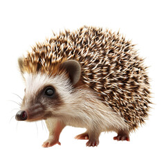 Adorable hedgehog facing forward on transparent background clipart