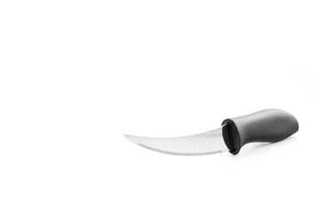 Fototapeta premium kitchen home knife with serrated blade and black handle
