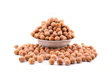 hazelnuts in a ceramic bowl