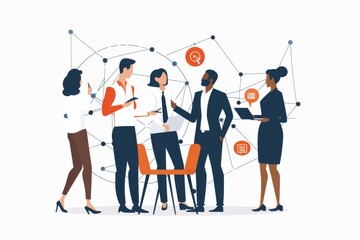 Conceptual Business Flat Illustration created with Generative AI