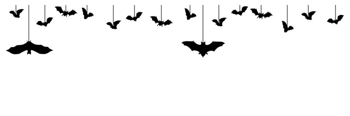 silhouette illustration Hanging bat Vector for a  background halloween day