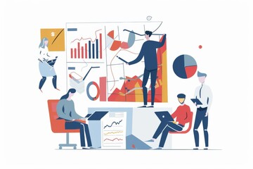 Conceptual Business Flat Illustration created with Generative AI