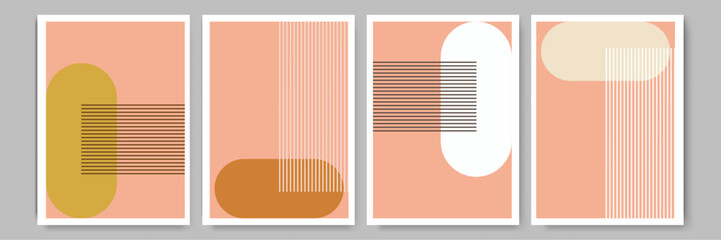 Artistic gradient brown boho abstract design. flat boho design art graphic