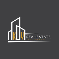 initial monogram logo for real estate with building shape creative design