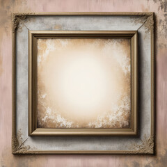 Fototapeta premium Vintage antique gold frame with wear imperfections