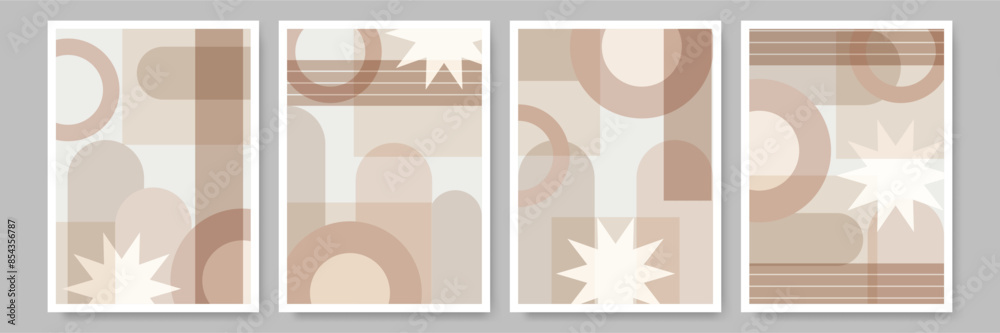 Canvas Prints bauhaus poster design. simple flat shapes background poster